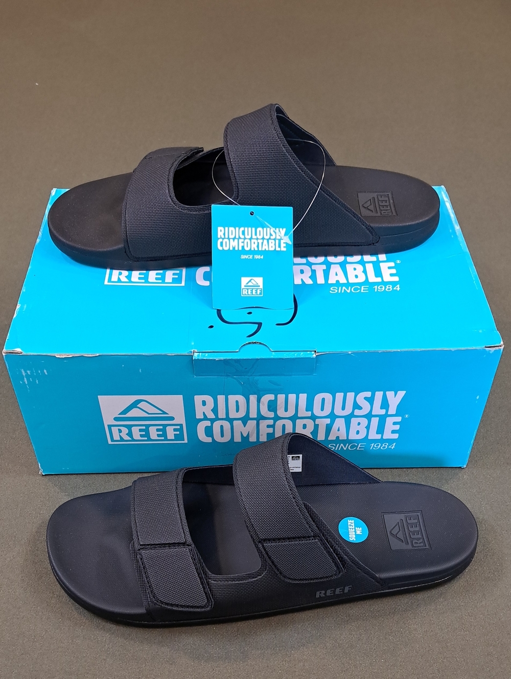REEF Cushion Tradewind Mens Sandal - Color: Black - Size: 12